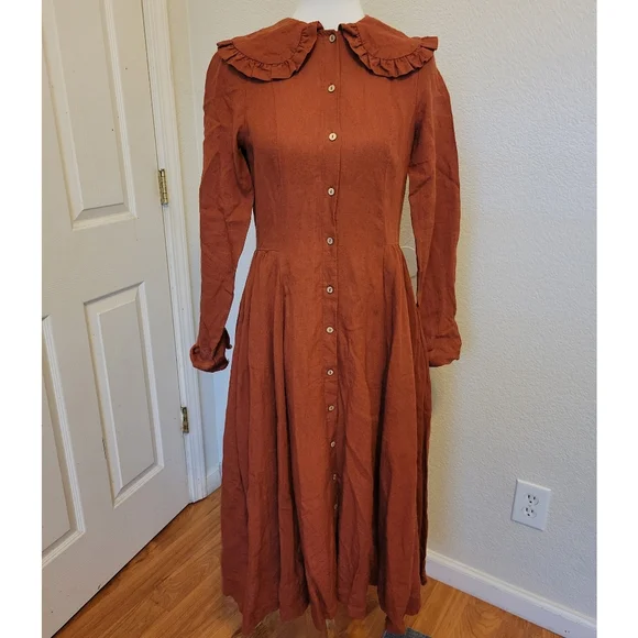 NWOT Son De Flor Size Xs Nicole Dress Linen Midi - Picture 10 of 16